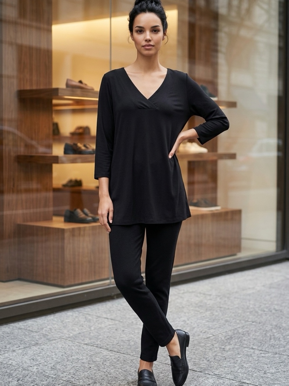 Eileen Fisher Black Women's Silk Top 3X